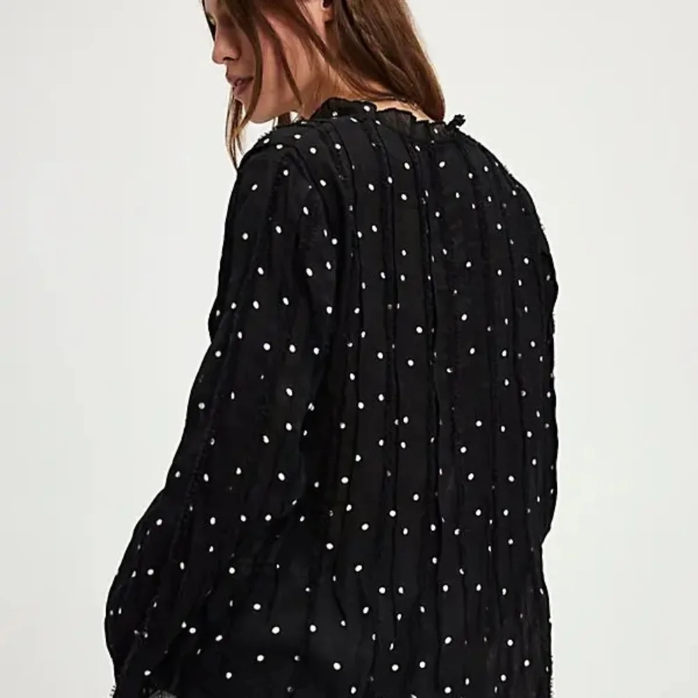 Free People Black and White Polka Dot Blouse - Picture 3 of 12